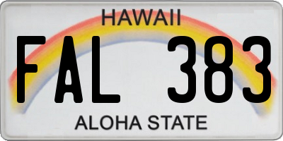 HI license plate FAL383