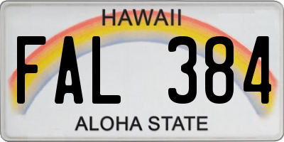 HI license plate FAL384