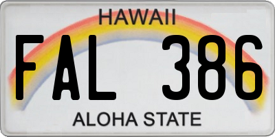 HI license plate FAL386
