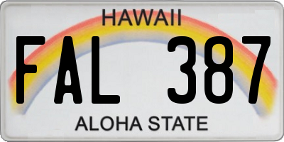 HI license plate FAL387