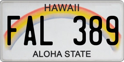 HI license plate FAL389