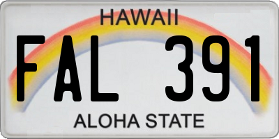 HI license plate FAL391
