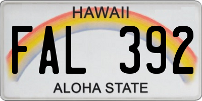 HI license plate FAL392
