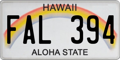 HI license plate FAL394