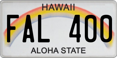 HI license plate FAL400