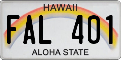 HI license plate FAL401