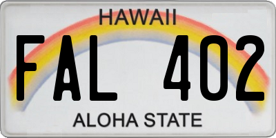 HI license plate FAL402