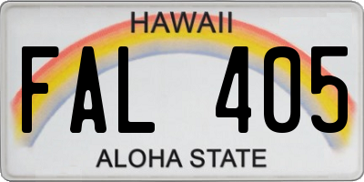 HI license plate FAL405