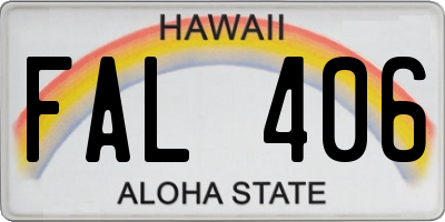 HI license plate FAL406