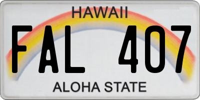HI license plate FAL407