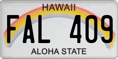HI license plate FAL409