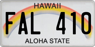 HI license plate FAL410