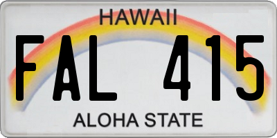 HI license plate FAL415