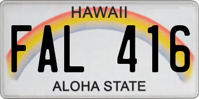 HI license plate FAL416