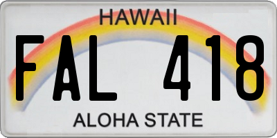 HI license plate FAL418
