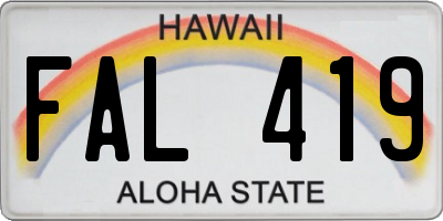 HI license plate FAL419