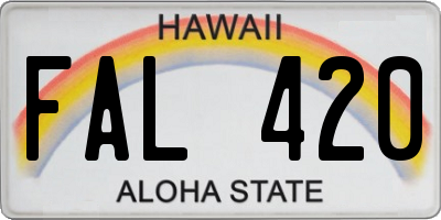 HI license plate FAL420