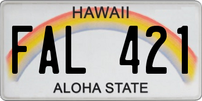 HI license plate FAL421
