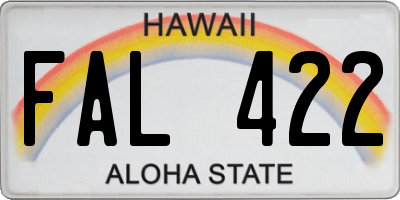 HI license plate FAL422