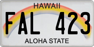 HI license plate FAL423
