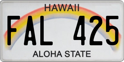 HI license plate FAL425