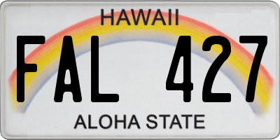 HI license plate FAL427