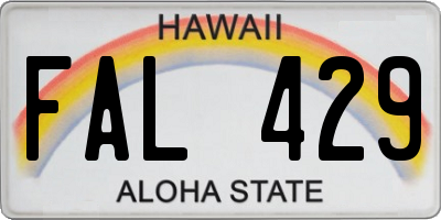 HI license plate FAL429