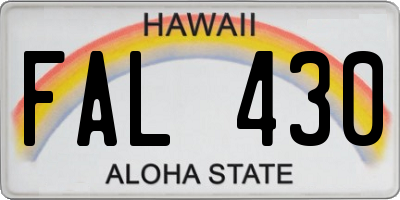 HI license plate FAL430
