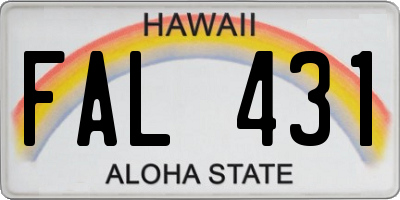 HI license plate FAL431