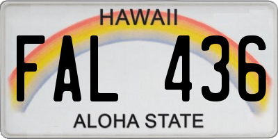 HI license plate FAL436