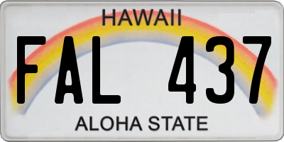 HI license plate FAL437