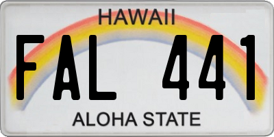 HI license plate FAL441