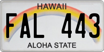 HI license plate FAL443