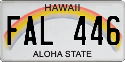 HI license plate FAL446