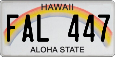 HI license plate FAL447