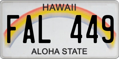 HI license plate FAL449