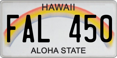 HI license plate FAL450