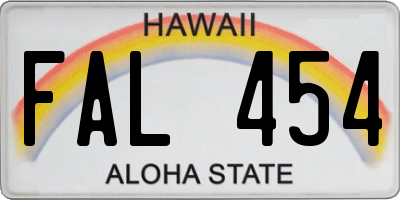 HI license plate FAL454