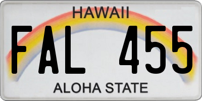 HI license plate FAL455