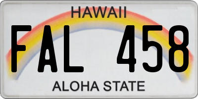 HI license plate FAL458