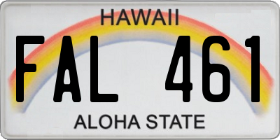 HI license plate FAL461
