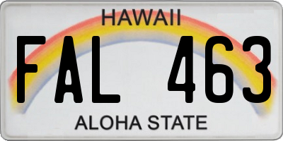HI license plate FAL463