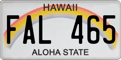 HI license plate FAL465