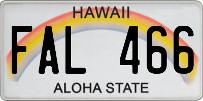 HI license plate FAL466