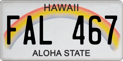 HI license plate FAL467