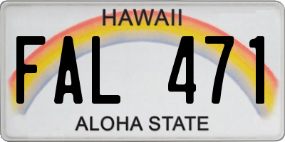 HI license plate FAL471