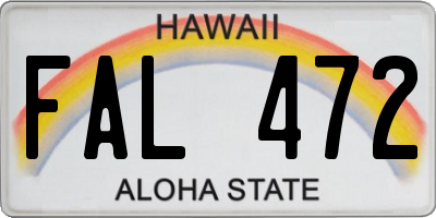 HI license plate FAL472