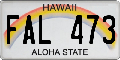 HI license plate FAL473