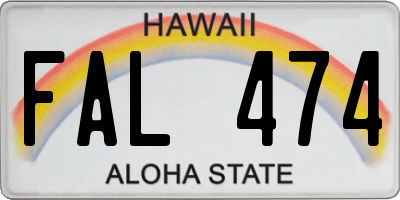 HI license plate FAL474