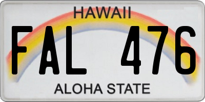 HI license plate FAL476